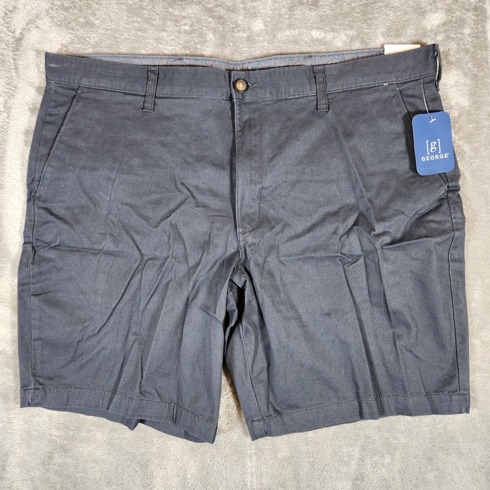 George Shorts Men's 40X8 Above‎ The Knee Soot Flat Front Black